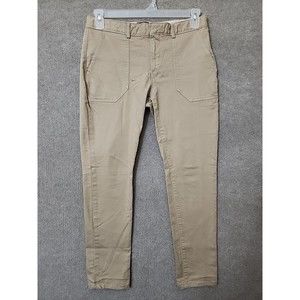 Banana Republic Sloan Fit Pants Womens 4 Khaki Beige Patch Pockets Stretch